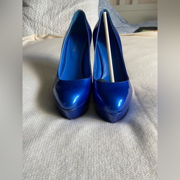 Sergio Rossi patent leather platform-sole pumps blue. Size 38 - Picture 2 of 12